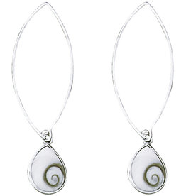 Teardrop Shiva Long Wire Earrings 13mm