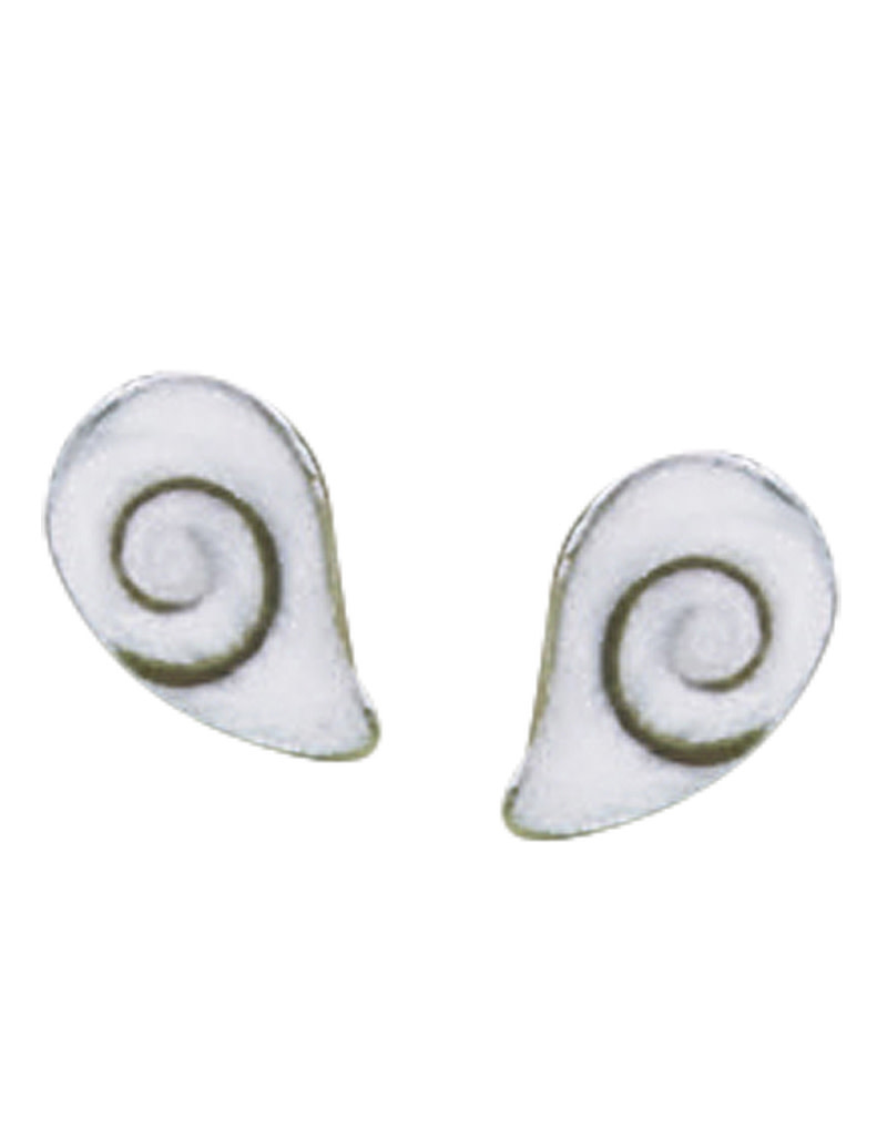 Teardrop Shiva Shell Stud Earrings 9mm