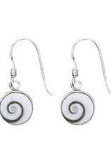 Sterling Silver Round Shiva Shell Earrings 9mm