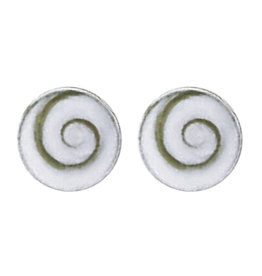 Round Shiva Shell Stud Earrings 8mm