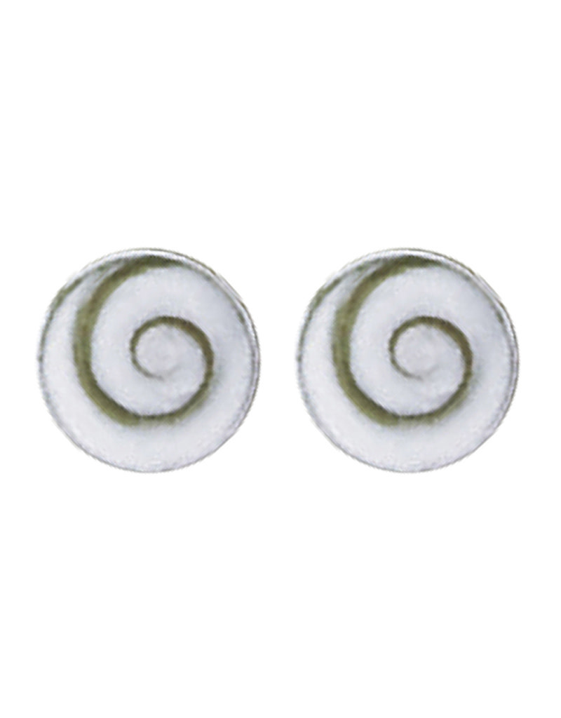Round Shiva Shell Stud Earrings 8mm