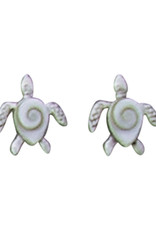 Sterling Silver Shiva Shell Turtle Stud Earrings 11.5mm