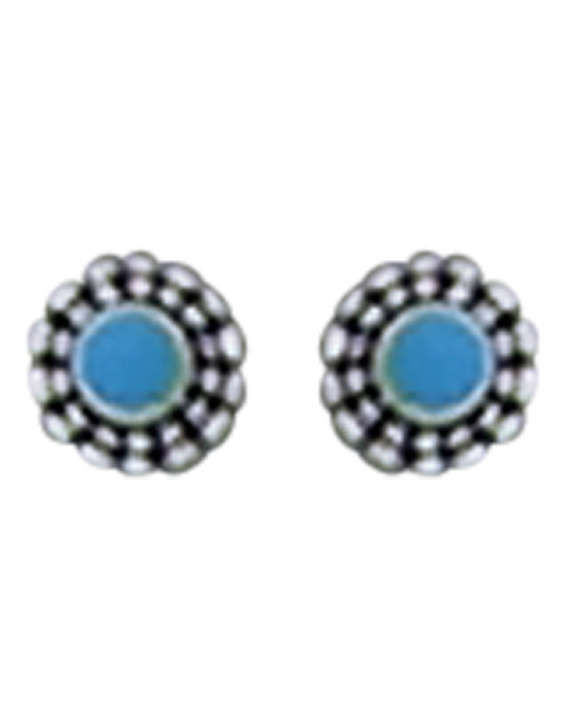 Blue Flower Stud Earrings