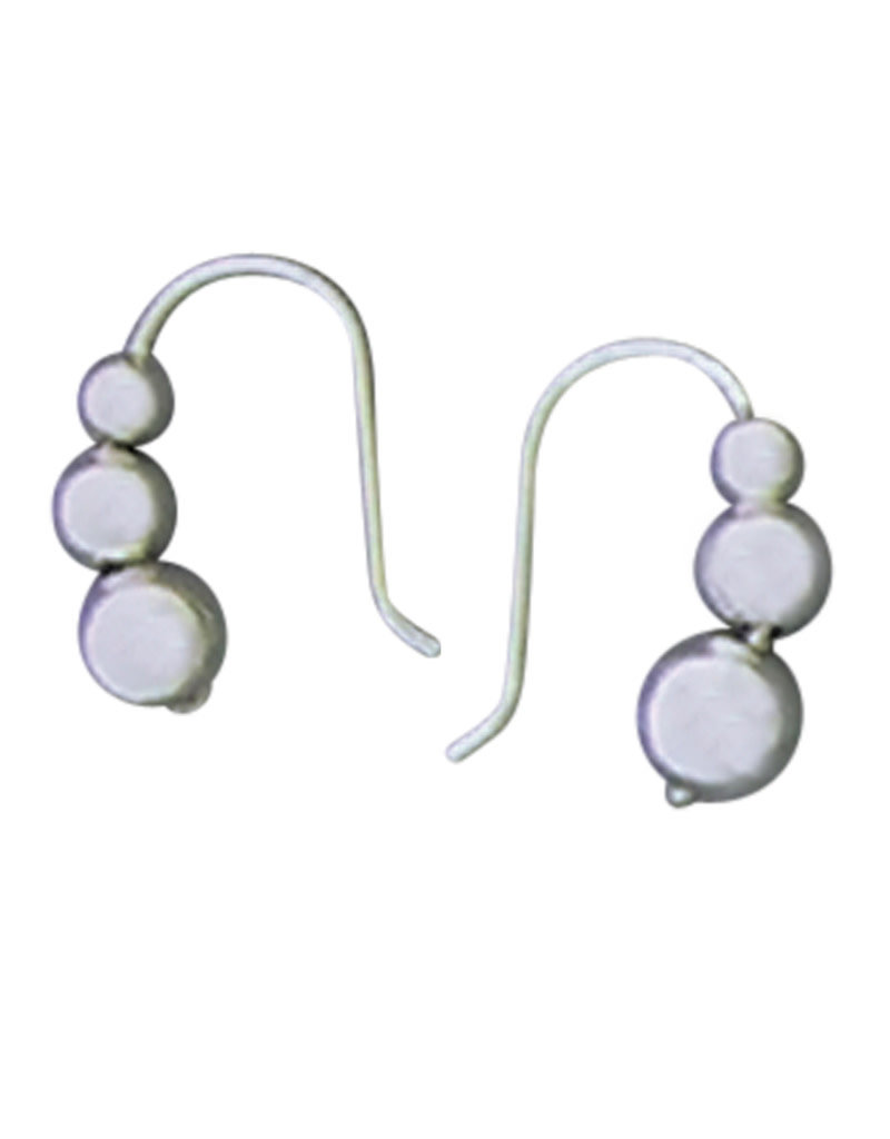 Sterling Silver 3-Ball Drop Earrings