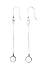 Sterling Silver Bar with Bead Dangle Earrings