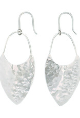 Sterling Silver Hammered Curved V-Shaped Earrings