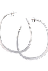 Sterling Silver Oval 3/4 Hoop Earrings