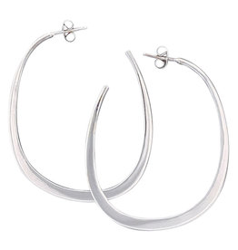 Oval 3/4 Hoop Earrings