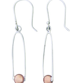 Silver Wire with Copper Bead Earrings