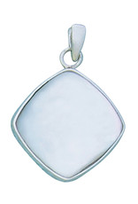 Sterling Silver Cushion Mother of Pearl Pendant 26mm