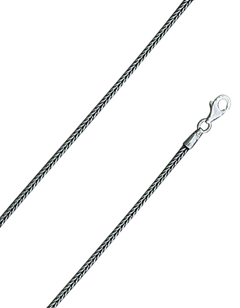 Sterling Silver 2mm Oxidized Foxtail Chain