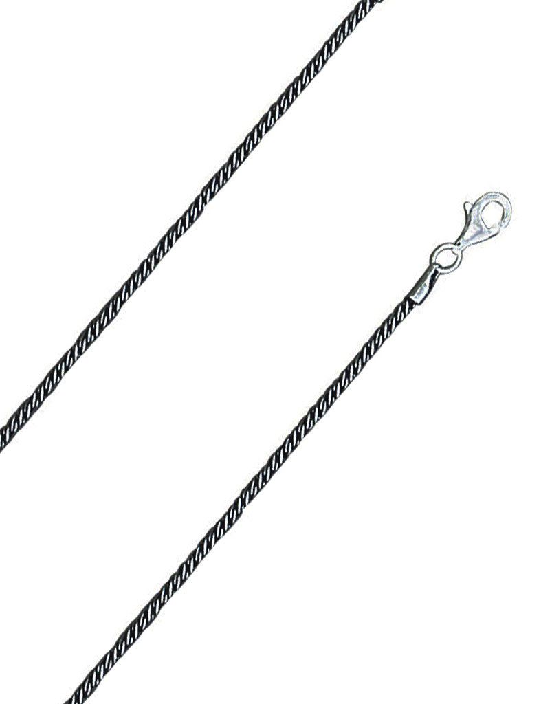 Oxidized Sterling Silver Twisted Rope Chain