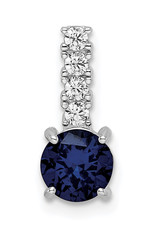 Sterling Silver Blue Spinel and CZ Necklace