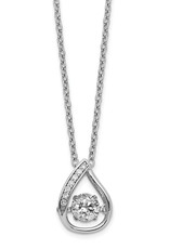 Sterling Silver Teardrop Shimmering CZ Necklace
