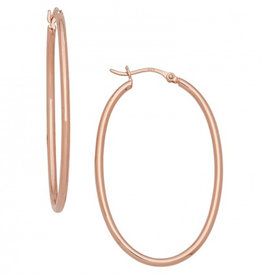 Oval Rose Vermeil Hoop Earrings 45mm