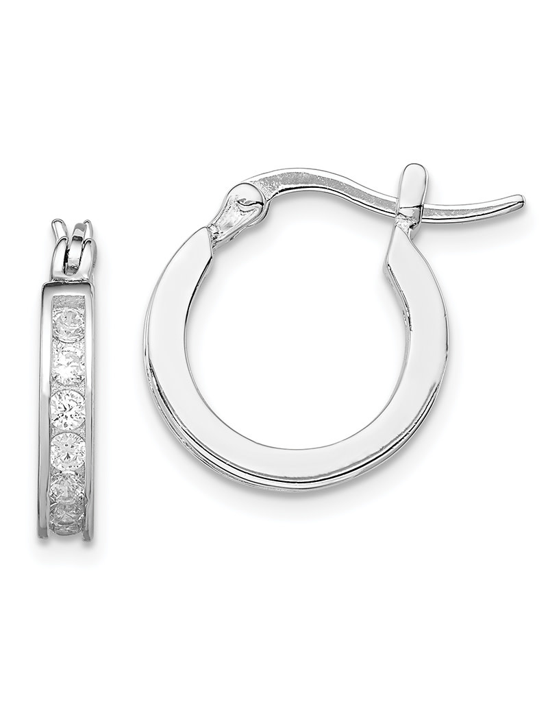 CZ Hoop Earrings 15mm