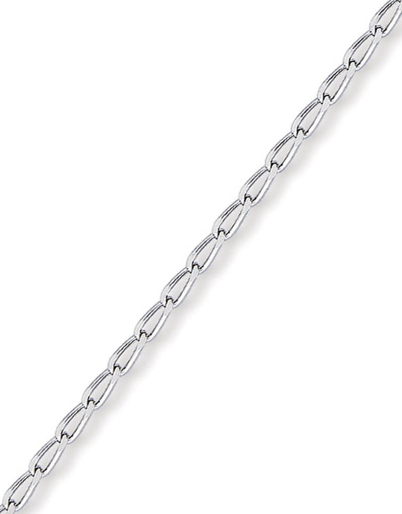 Sterling Silver Long Curb Link Anklet 9"+1"