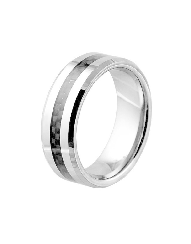 Men's Tungsten with Carbon Fiber Inlay Band Ring