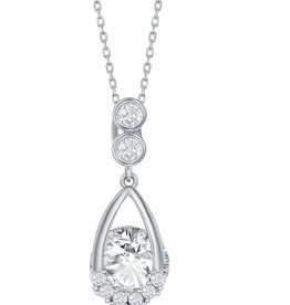 Teardrop Spinning CZ Necklace