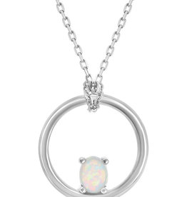Open Circle with Opal Necklace