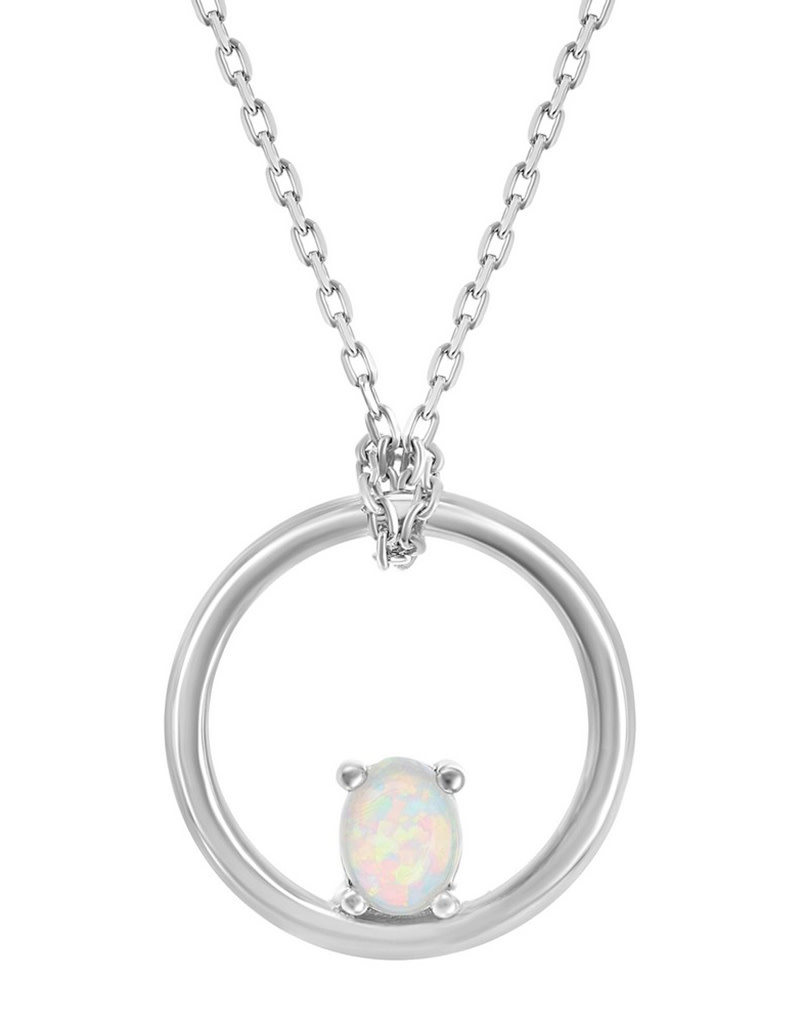 Open Circle with Opal Necklace