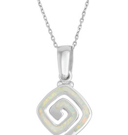 Square Opal Spiral Necklace