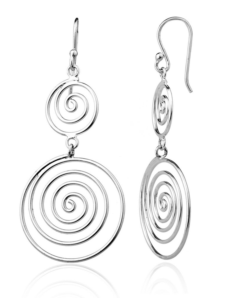 Double Coil Dangle Earrings