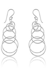 Sterling Silver Multi Ring Dangle Earrings