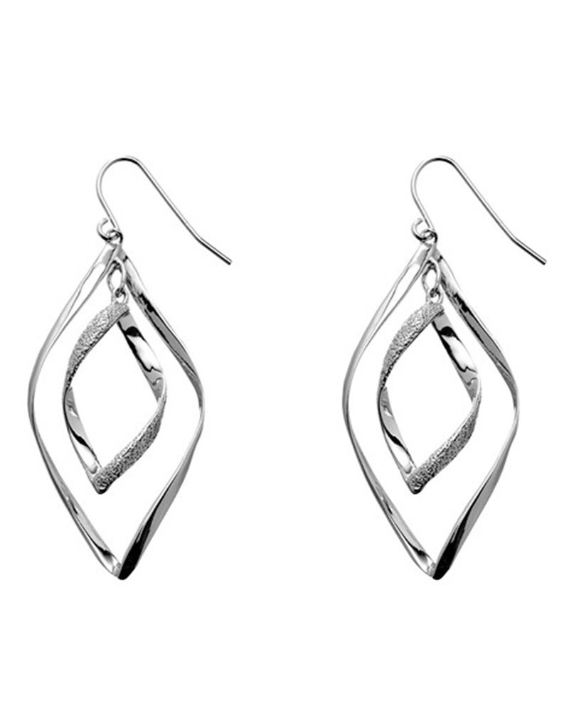 Sterling Silver Diamond Cut Double Twist Earrings