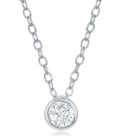 5mm Bezel Set CZ Necklace
