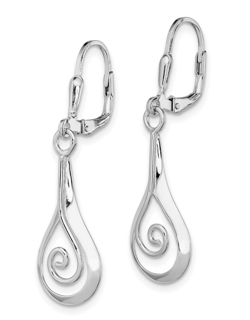 Sterling Silver Teardrop Spiral Earrings