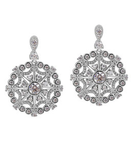 Vintage Style Pinwheel CZ Earrings