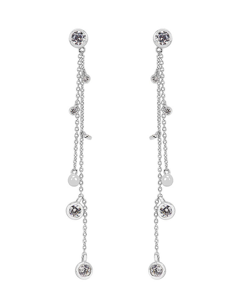 Dangling Multi Strand CZ Earrings