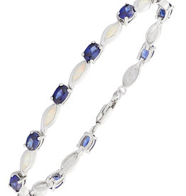 Oval Blue CZ & Opal Bracelet