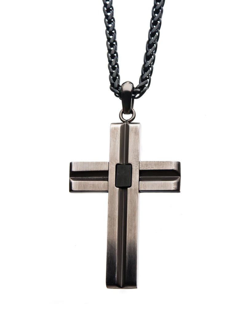 Men's Antique Stainless Steel Cross Necklace