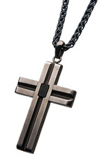 Men's Antique Stainless Steel Cross Necklace