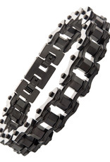 Men's Black Stainless Steel Bike Chain Bracelet
