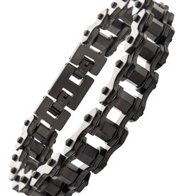 Black Steel Bike Chain Bracelet
