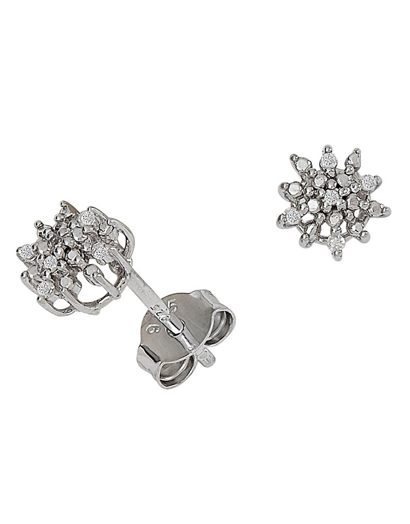 Snowflake Diamond Post Earrings