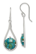 Sterling Silver Teardrop with Turquoise Earrings