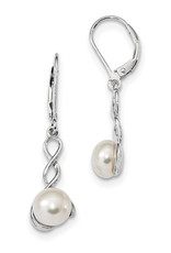 Sterling Silver Twist with Pearl Earrings