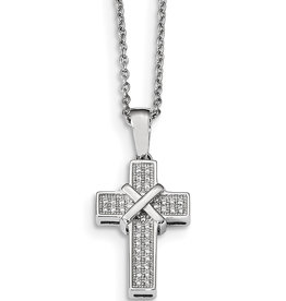 Cross CZ Necklace 18"