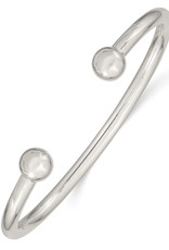 Sterling Silver Bead End Tube Cuff Bracelet