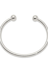 Sterling Silver Bead End Tube Cuff Bracelet