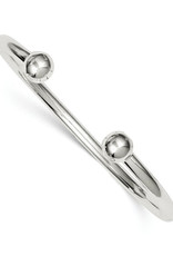 Sterling Silver Bead End Tube Cuff Bracelet