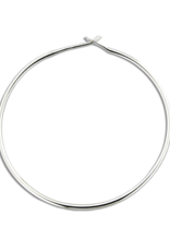 Sterling Silver Round Hoop Earrings 40mm