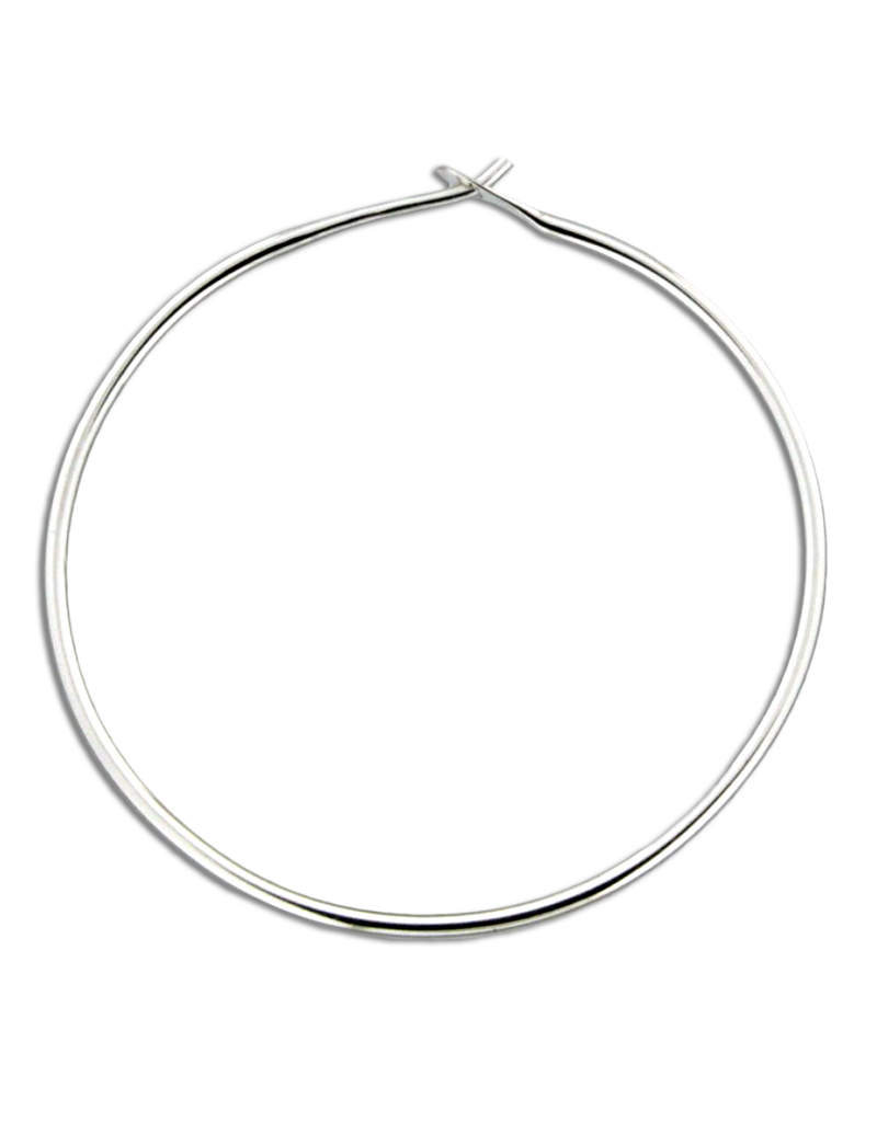 Sterling Silver Round Hoop Earrings 40mm