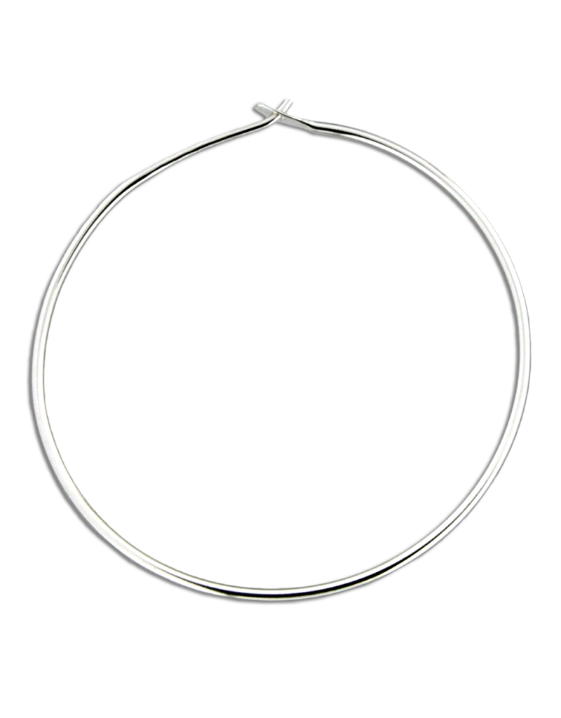 Sterling Silver Round Hoop Earrings 48mm