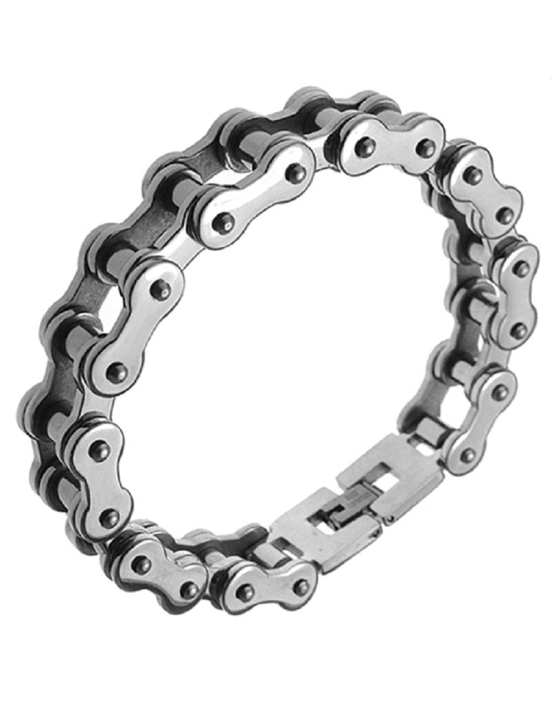 Men's Stainless Steel Bike Chain Bracelet 9"