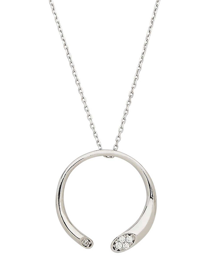 Open Circle CZ Necklace